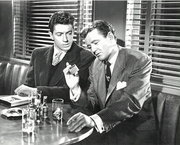 Farley Granger (left) and Robert Walker in Strangers on a Train