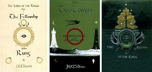 Cover design for the three volumes of The Lord of the Rings by Tolkien